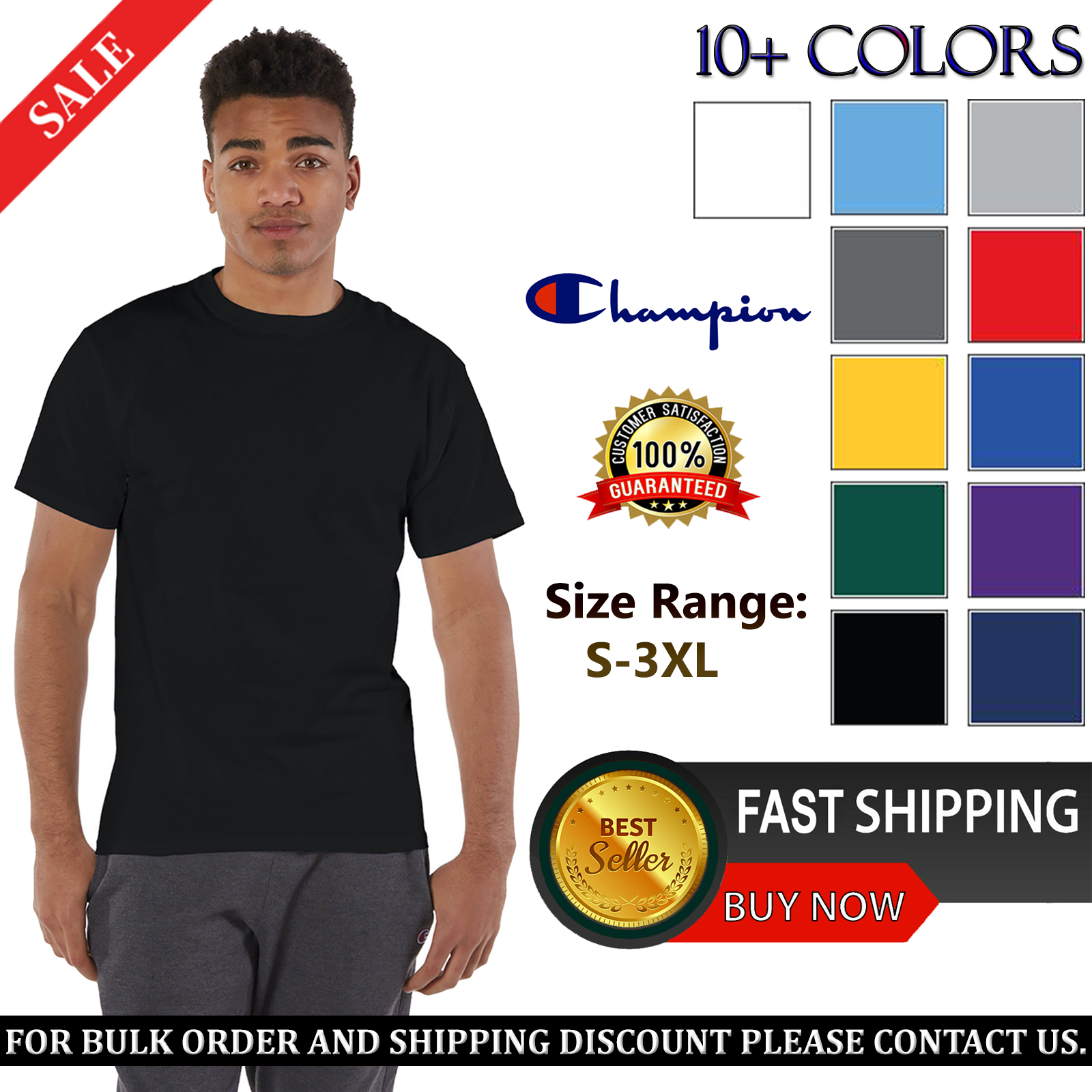 SAVE 40/% MENS CHAMPION ATHLETIC SHORT SLEEVE T-SHIRT