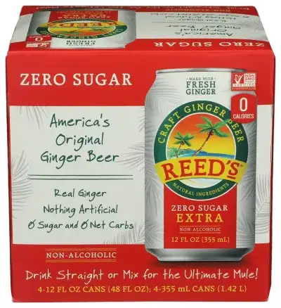 Reeds Soda 4Pk Gngr Xtra Zero