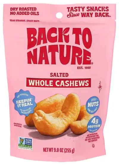 Back To Nature Cashews Jumbo Sea Salt