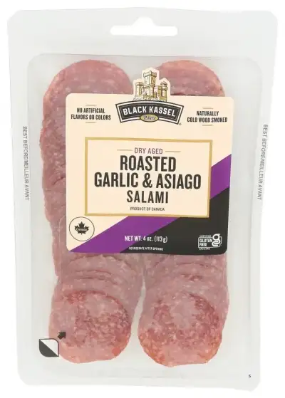 Black Kassel Salami Rstd Garlic Asiago