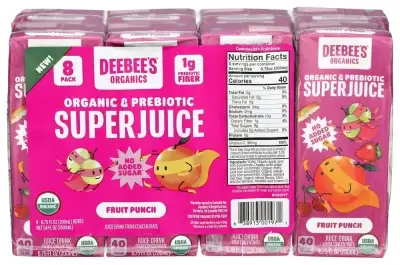 Deebees Organic Juice Fruit Punch 8Pk