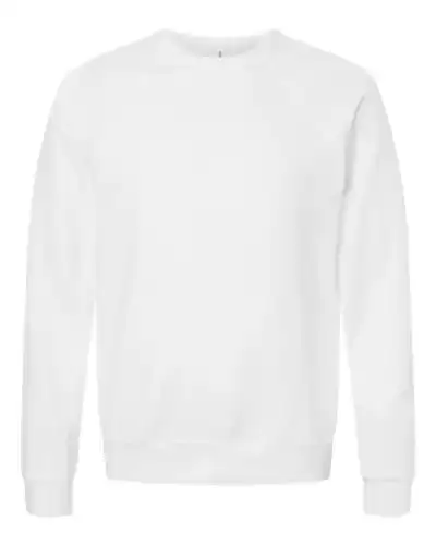 BELLA + CANVAS 3901 Unisex Sponge Fleece Raglan Crewneck Sweatshirt 2 Pack