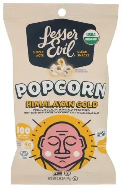 Lesser Evil Popcorn Bag Hmlyn Gld Organic