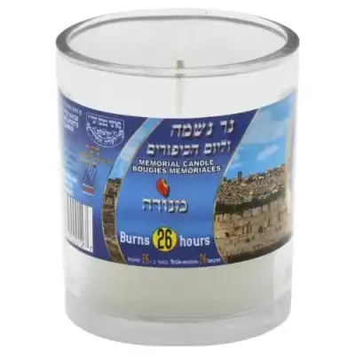 Menorah Candle Memorial Glass