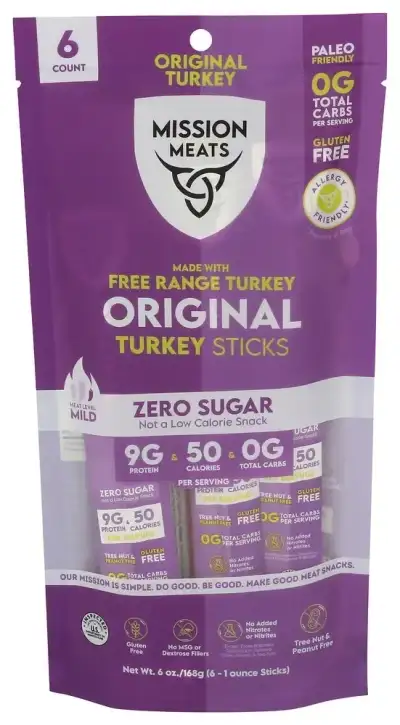 Mission Meats Stick Turkey Fr Orig 6Pc