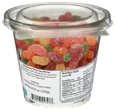 No Label Eb Gummy Worm Sour Tiny Cup