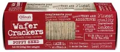 Olinas Bakehouse Cracker Wafer Poppy Seed