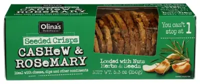 Olinas Bakehouse Crisps Seed Cashew Rosmry