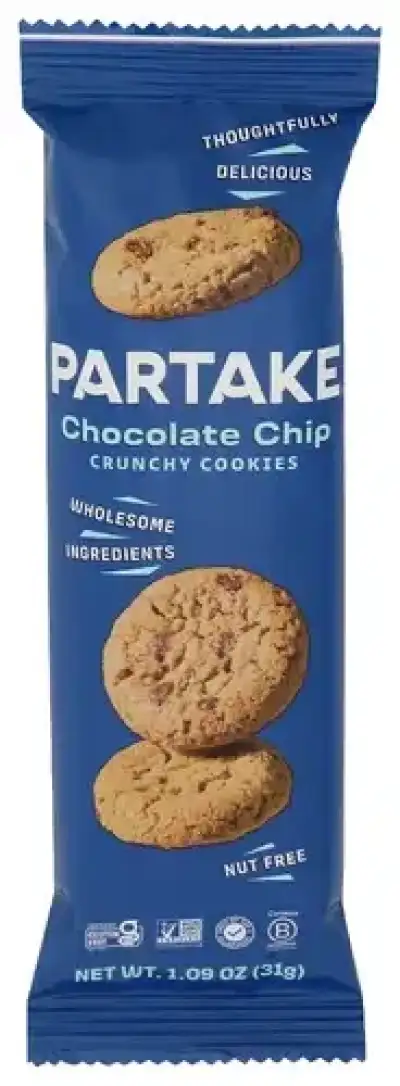 Partake Foods Cookies Crunchy Choc Chip