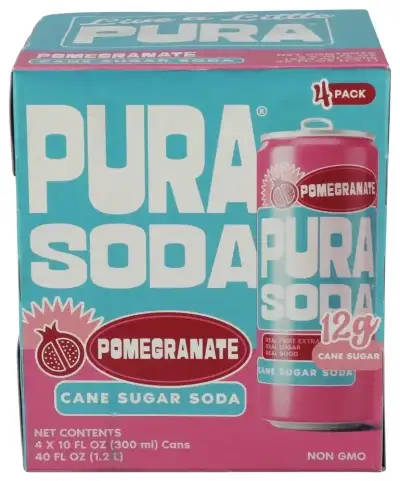 Pura Soda Soda Pomegranate 4Pk