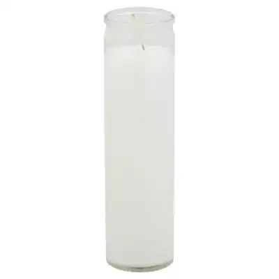 St Jude Candle Clear Glass White