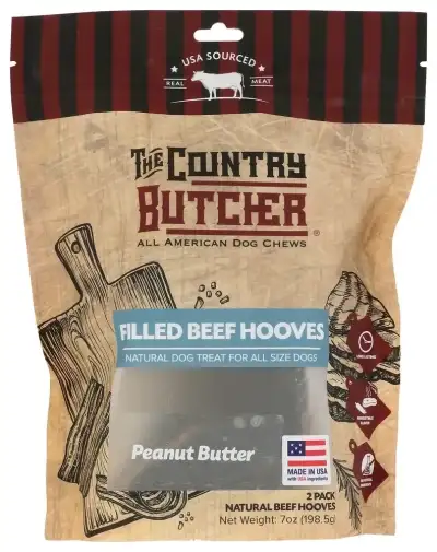 The Country Butcher Dog Treat Stf Hoof Pb 2P