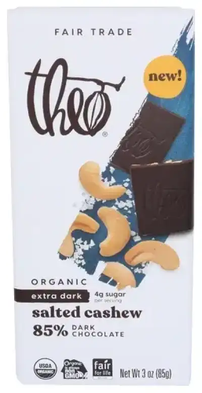 Theo Chocolate Bar Choc Sltd Cshw 85 Drk