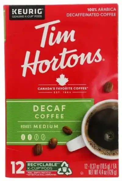 Tim Horton Coffee Ss Decaf 100% Arab 12Pc
