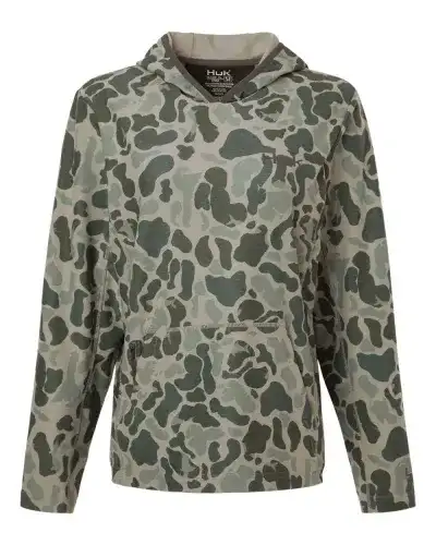 HUK H6130037 Women's Coldfront+ KC Print Hooded Sweatshirt