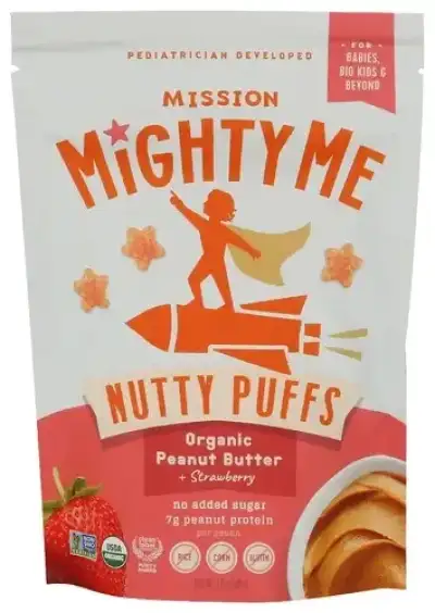 Mission Mighty Me Puffs Pnt Bttr W Strwbry