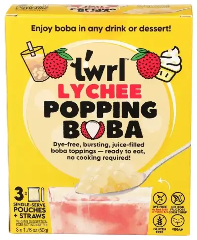 Twrl Milk Tea Boba Popping Lychee 3Pk