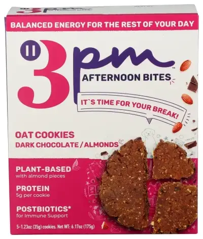 3Pm Afternoon Bites Cookie Alm Drk Choc 5Ct