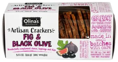Olinas Bakehouse Crisps Fig & Blck Olives