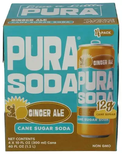 Pura Soda Soda Ginger Ale 4Pk