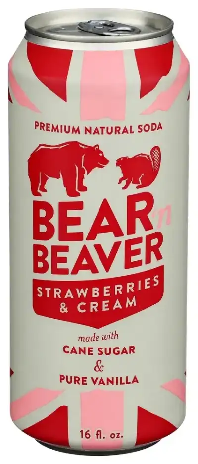 Bear N Beaver Premium Nat Soda Strawberryrries N Cream