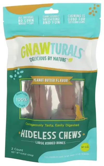 Gnawturals Dog Chew Hidels Pb Md Lg