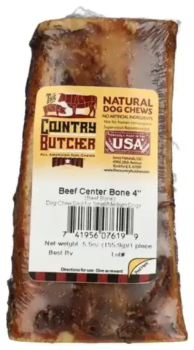 The Country Butcher Bone Dog 4In Beef Center