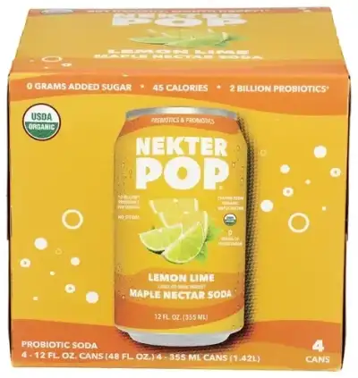 Nekter Pop Soda Lemon Lime 4Pk