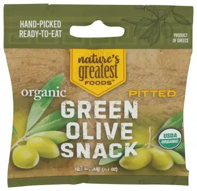 Natures Greatest Foods Olives Green Organic