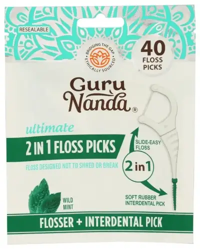 Gurunanda Floss Picks Dental 40Pc