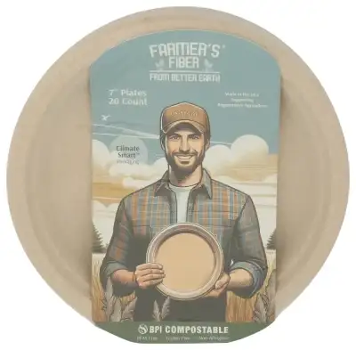 Farmers Fiber Plate Comp Rnd 7In 20Ct