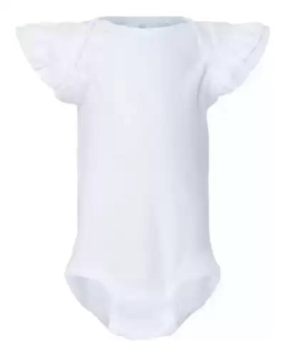 Rabbit Skins 4439 Infant Flutter Sleeve Baby Rib Bodysuit 2 Pack