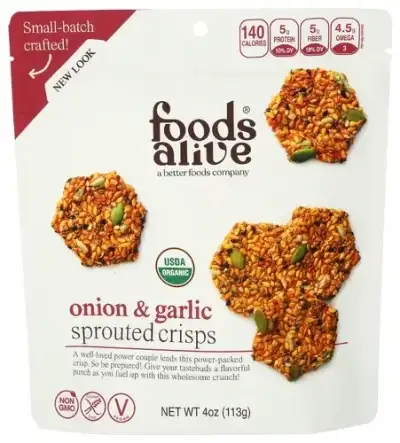 Foods Alive Crisps Sprt Onion & Grlc