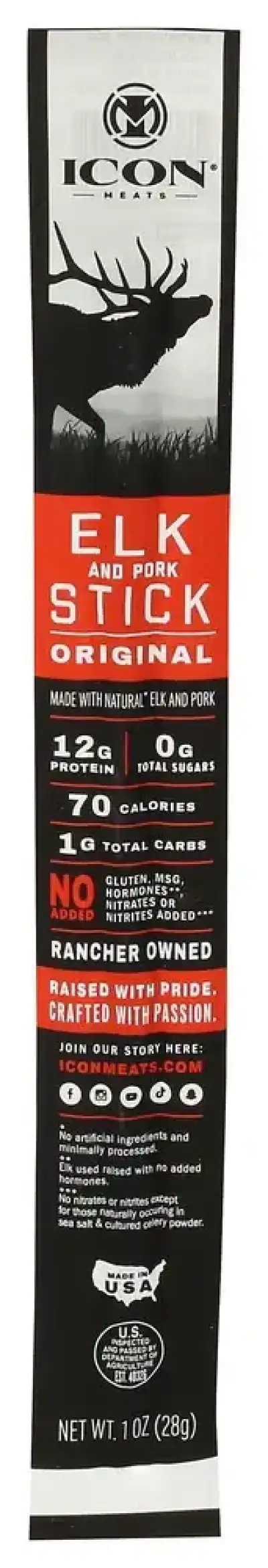 Icon Meats Meat Stick Elk Nd Pork