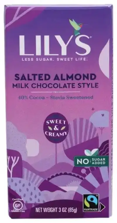Lilys Sweets Choc Bar Mlk & Sltd Almnd