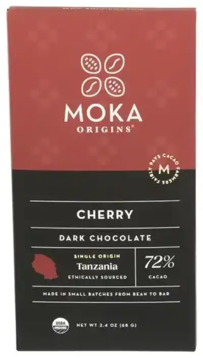 Moka Origins Choc Bar Dk Cherry 72Pct