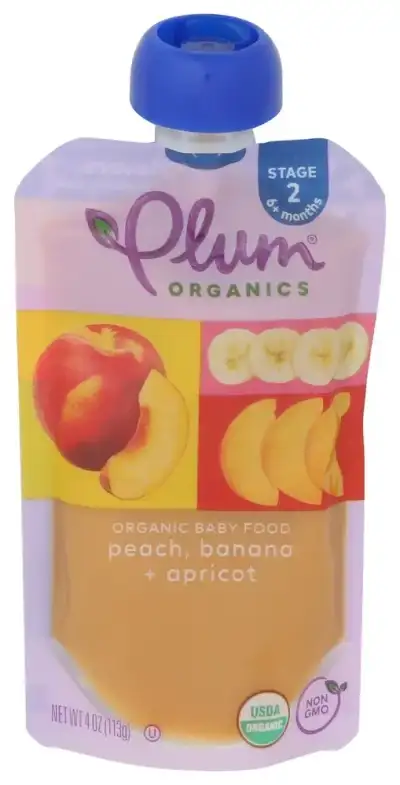 Plum Organics Baby Puree Pch Aprct Ban Org