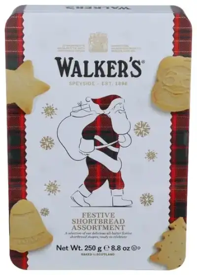Walkers Cookies Shrtbrd Santa Tin