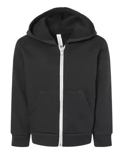 BELLA + CANVAS 3739T Toddler Sponge Fleece Full-Zip Hoodie Sweatshirt 2 Pack