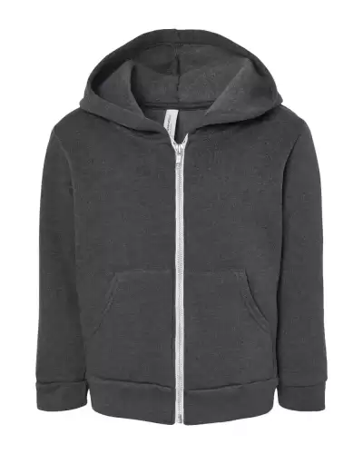 BELLA + CANVAS 3739T Toddler Sponge Fleece Full-Zip Hoodie Sweatshirt 2 Pack
