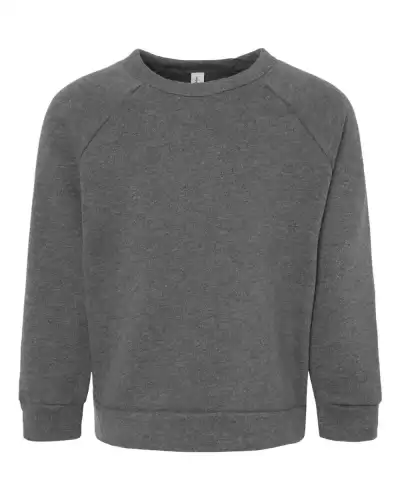 BELLA + CANVAS 3901T Toddler Sponge Fleece Raglan Crewneck Sweatshirt 2 Pack