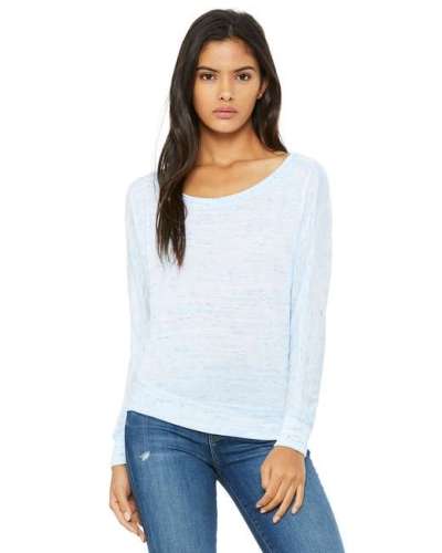 Ladies Flowy Long-Sleeve Off Shoulder T-Shirt