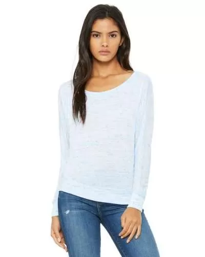 Ladies Flowy Long-Sleeve Off Shoulder T-Shirt