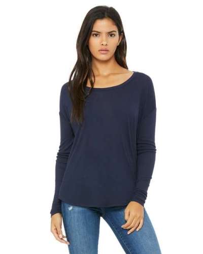 Bella + Canvas 8852 Ladies' Flowy Long-Sleeve T-Shirt with 2x1 Sleeves