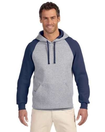 Jerzees 96CR Adult NuBlend Colorblock Raglan Pullover Hood