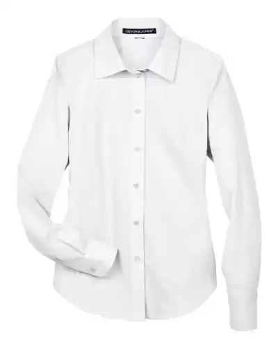 Devon & Jones D620W Women's Crown Collection? Broadcloth Woven Dress Shirt 2 Pack