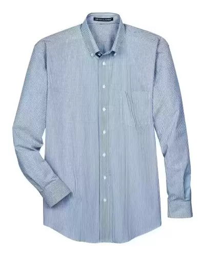 Devon & Jones D645 Men's Crown Collection? Banker Stripe Woven Dress Shirt 2 Pack