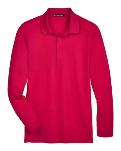 Devon & Jones DG20LT Men's Tall CrownLux Performance? Plaited Long Sleeve Polo 2 Pack