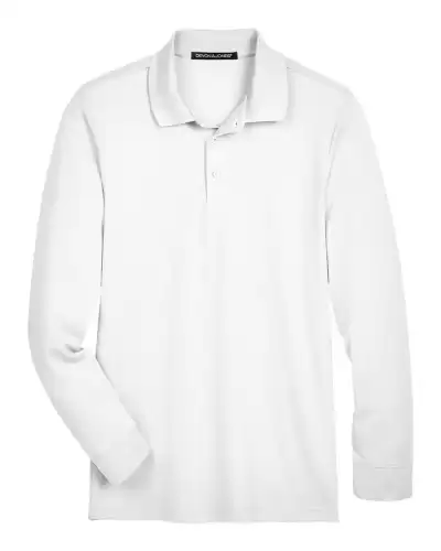 Devon & Jones DG20LT Men's Tall CrownLux Performance? Plaited Long Sleeve Polo 2 Pack