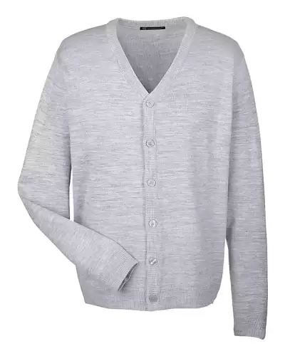 Harriton M425 Men's Pilbloc? V-Neck Button Cardigan Sweater 2 Pack